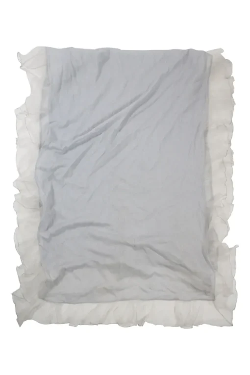 a by amishi Grey Pashmina-SIlk Ruffle Scarf