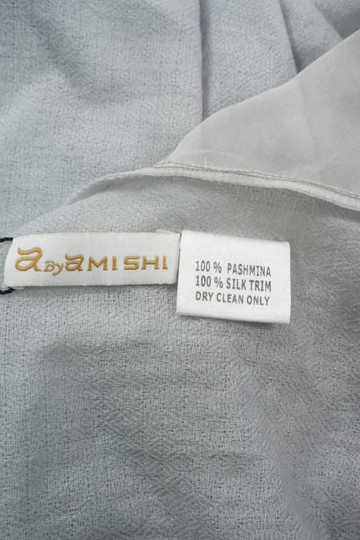 a by amishi Grey Pashmina-SIlk Ruffle Scarf