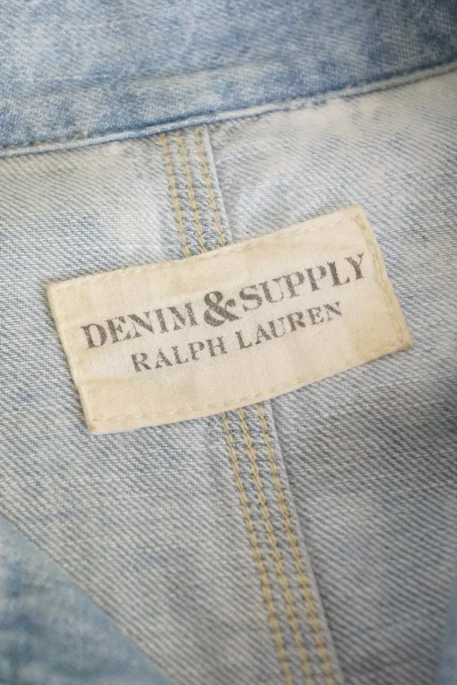 Acid-washed indigo cotton-linen blend denim slouchy slip-on workwear-inspired coveralls
