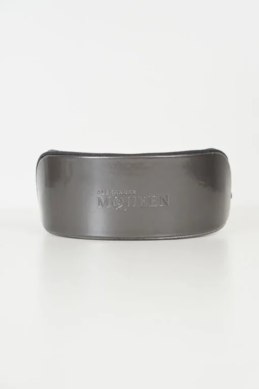 Alexander McQueen oversized gold tone metallic embellished brown shade lenses tortoise acetate sunglasses