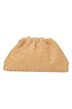 Almond intrecciato nappa leather The Pouch clutch