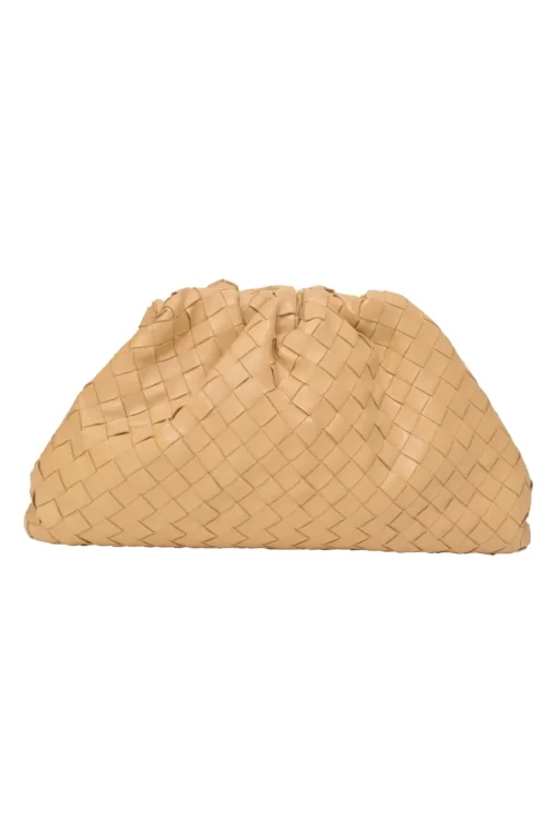 Almond intrecciato nappa leather The Pouch clutch