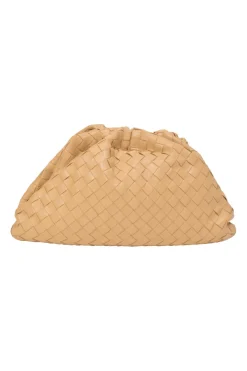 Almond intrecciato nappa leather The Pouch clutch