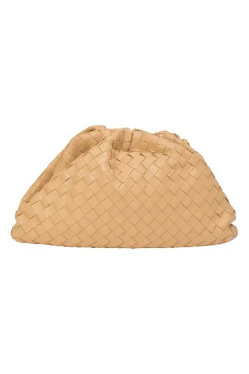 Almond intrecciato nappa leather The Pouch clutch