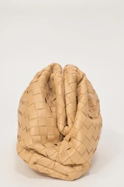 Almond intrecciato nappa leather The Pouch clutch