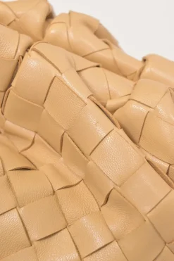 Almond intrecciato nappa leather The Pouch clutch