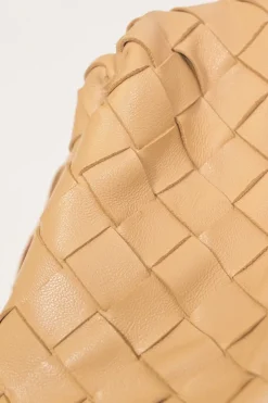 Almond intrecciato nappa leather The Pouch clutch