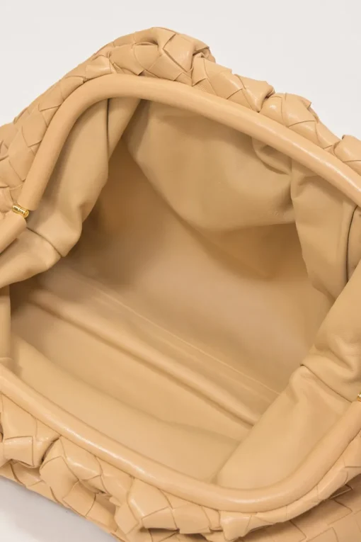 Almond intrecciato nappa leather The Pouch clutch
