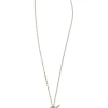 Amulettes sterling silver Constance solitaire pendant necklace with T-bar closure