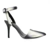 Ankle strap pointed toe pumps with side buckle fastening