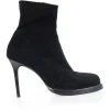 Ann Demeulemeester black 10cm high heel ankle boots on 3cm platform  in suede.