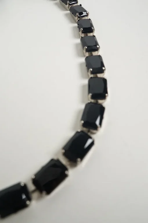 Anteprima black wire belt with black gem stones