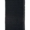 Anthracite blue and charcoal silk-blend monogram jacquard fringe shawl scarf