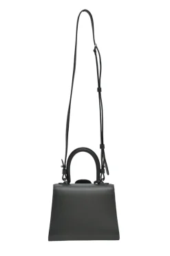 Anthracite box calf leather Brilliant Mini handbag with detachable shoulder strap
