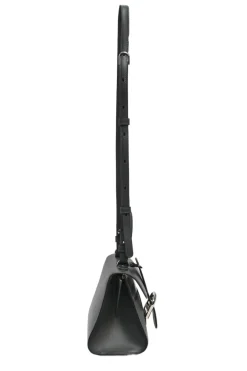 Anthracite box calf leather Brilliant Mini handbag with detachable shoulder strap