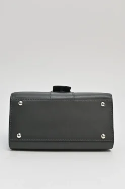Anthracite box calf leather Brilliant Mini handbag with detachable shoulder strap