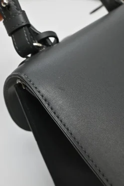 Anthracite box calf leather Brilliant Mini handbag with detachable shoulder strap