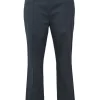 Anthracite cotton-blend pull-on low-rise kick-flare slacks