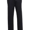 Anthracite cotton-blend pull-on low-rise slacks