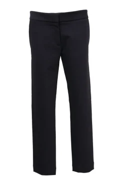 Anthracite cotton-blend pull-on low-rise slacks