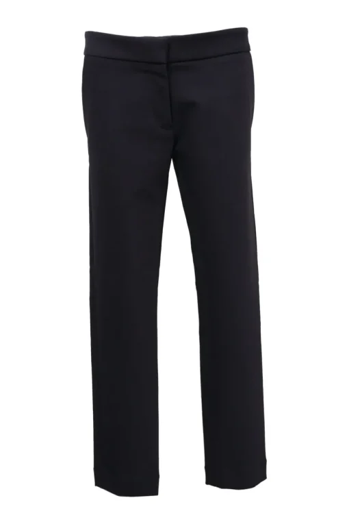 Anthracite cotton-blend pull-on low-rise slacks