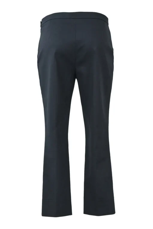 Anthracite cotton-blend pull-on low-rise kick-flare slacks