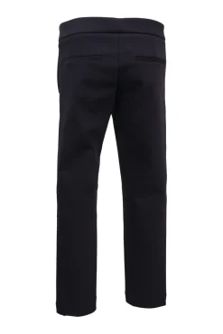 Anthracite cotton-blend pull-on low-rise slacks