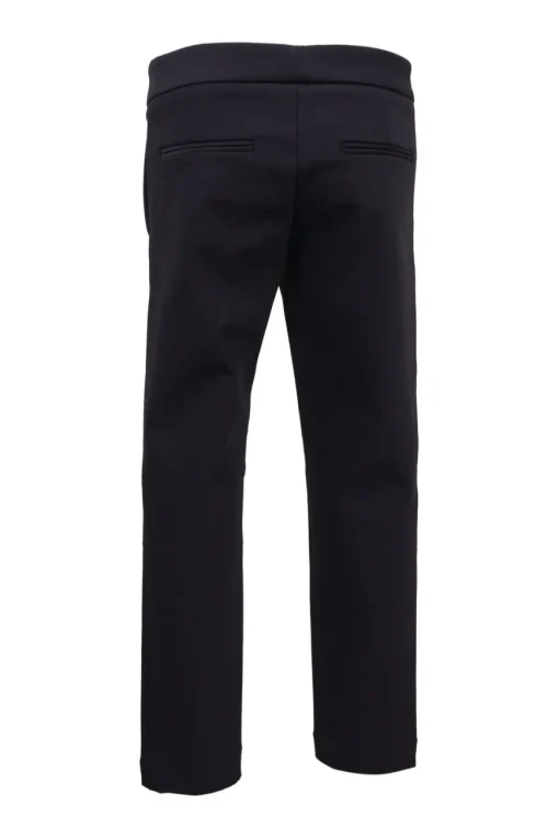 Anthracite cotton-blend pull-on low-rise slacks