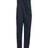 Anthracite twist-draped viscose-blend strapless tapered leg jumpsuit