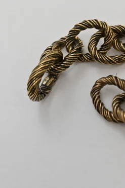 Antique sterling silver butterfly charm chainlink bracelet