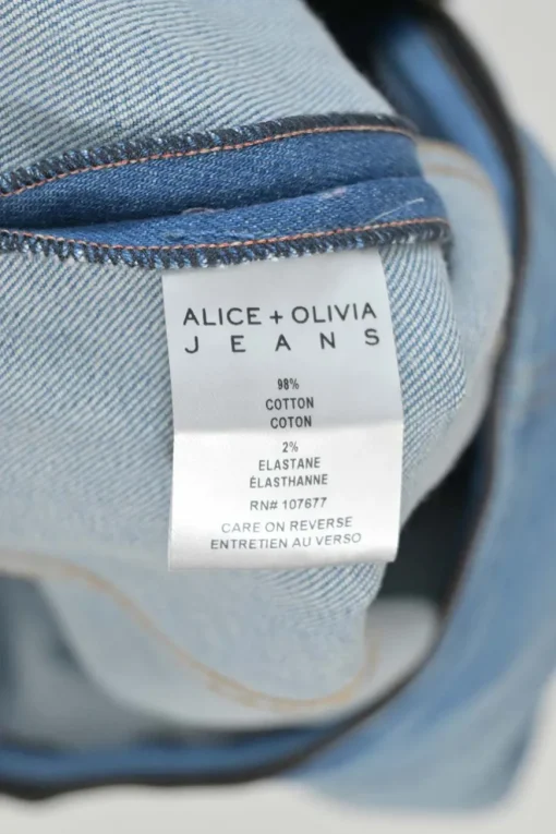 AO.LA light-washed indigo cotton-blend denim tie-waist classic collar zip-up romper
