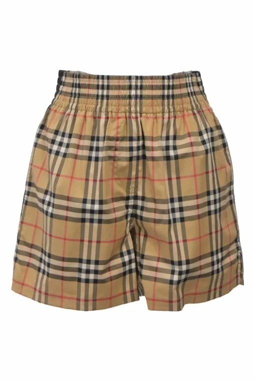 Archive beige House Check stretch-cotton high-waist shorts