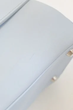 Baby blue and orange Be Dior top handle bag with detachable shoulder strap