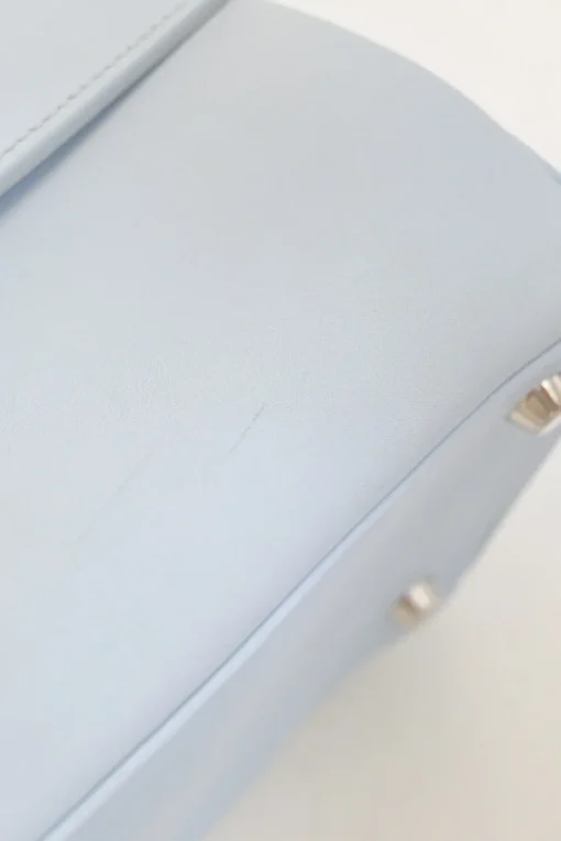 Baby blue and orange Be Dior top handle bag with detachable shoulder strap
