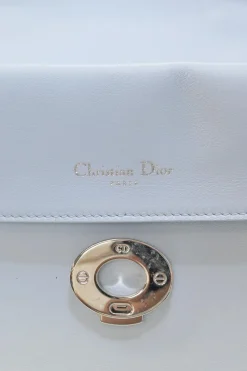 Baby blue and orange Be Dior top handle bag with detachable shoulder strap
