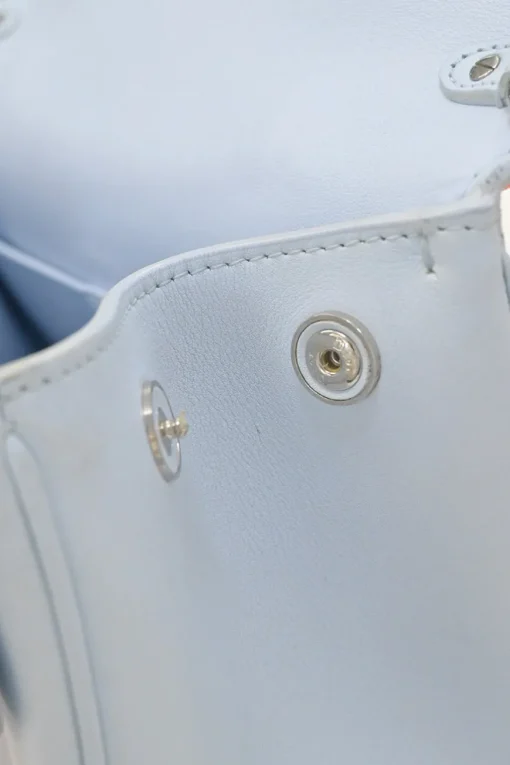 Baby blue and orange Be Dior top handle bag with detachable shoulder strap