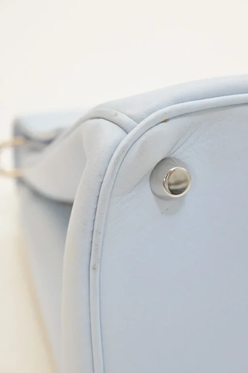 Baby blue and orange Be Dior top handle bag with detachable shoulder strap