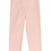 Baby Pink Wool Straight Leg Tailored Trouser with Belt