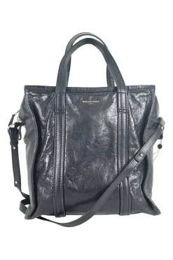 Balenciaga black leather Bazar shopper bag
