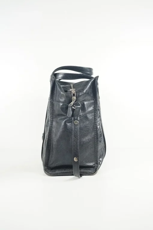 Balenciaga black leather Bazar shopper bag