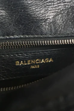 Balenciaga black leather Bazar shopper bag