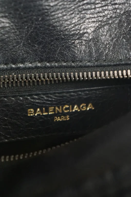 Balenciaga black leather Bazar shopper bag