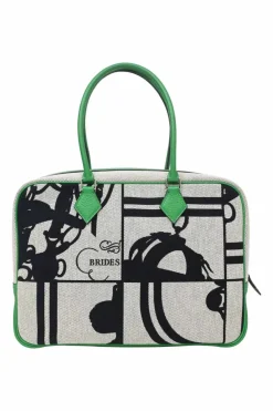 Bamboo Togo leather and 'Brides De Gala En Desordre' Toile Plume 32 handbag