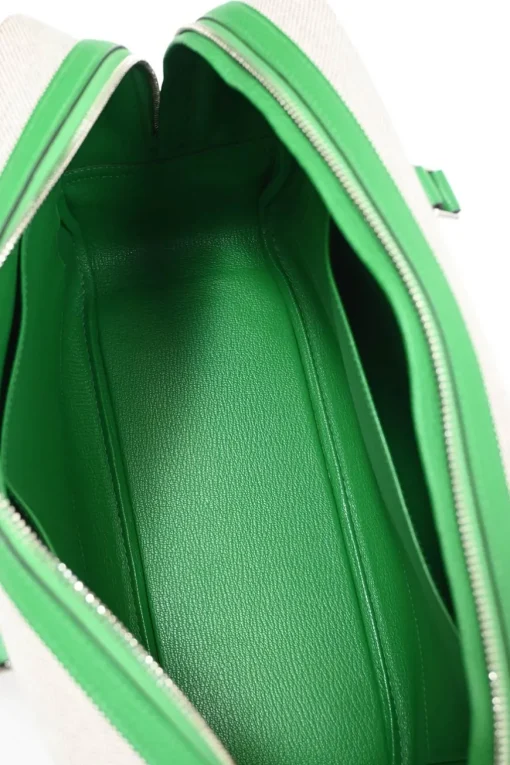 Bamboo Togo leather and 'Brides De Gala En Desordre' Toile Plume 32 handbag