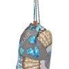 Barenia leather and grey silk ‘Brazil’ Soie Cool Medium handbag featuring original artwork by Laurence Toutsy Bourthoumieux