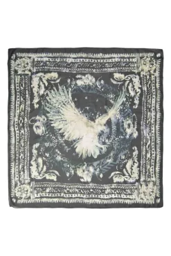 Beachwear two-tone abstract eagle digi-border print scarf