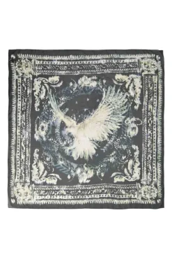 Beachwear two-tone abstract eagle digi-border print scarf