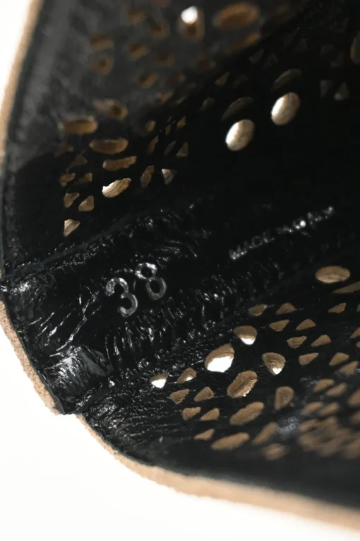 Beidge Suede Laser Cut Laced Chelsea Ankle Boots