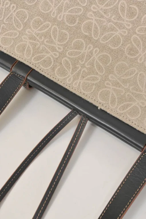 Beige Anagram canvas jacquard and leather Cushion tote