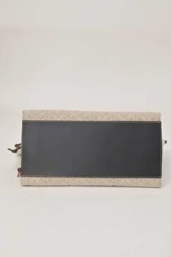 Beige Anagram canvas jacquard and leather Cushion tote